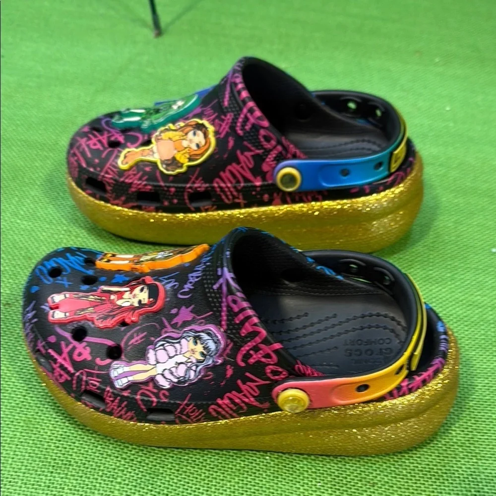 RARE Colorful Kids Crocs Rainbow High Cutie Crush Clogs size 2J